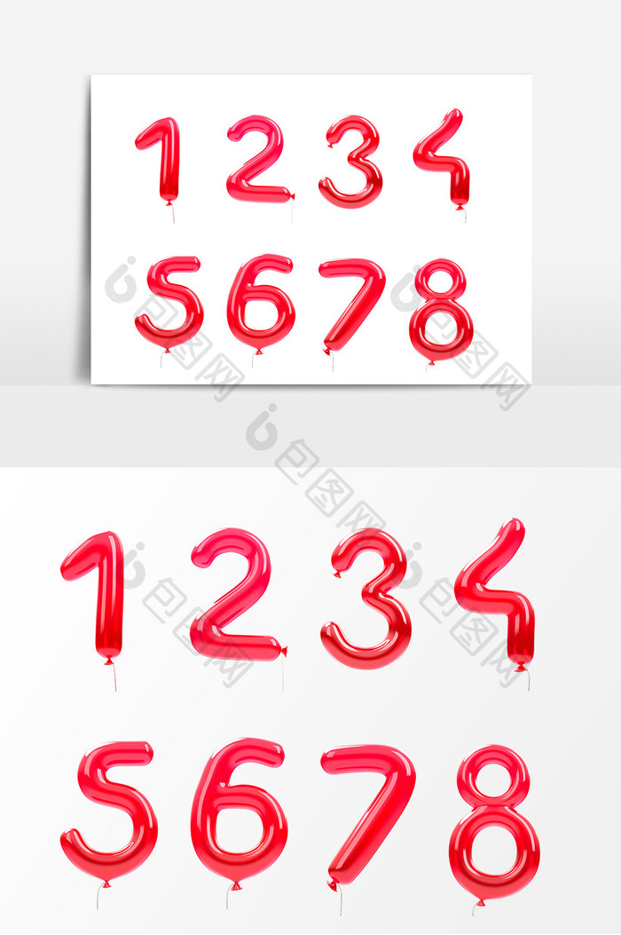 红色数字设计素材