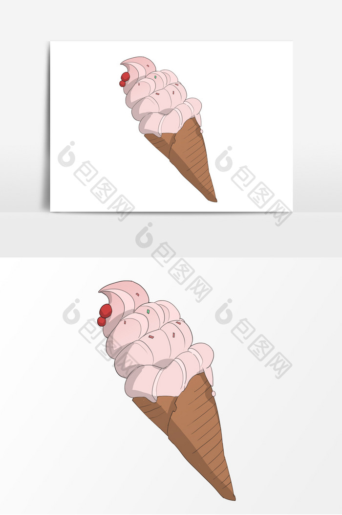手绘冰淇淋卡通元素