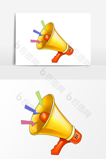 办公用品大喇叭卡通图片