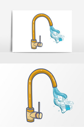 生活物品自来水水龙头卡通