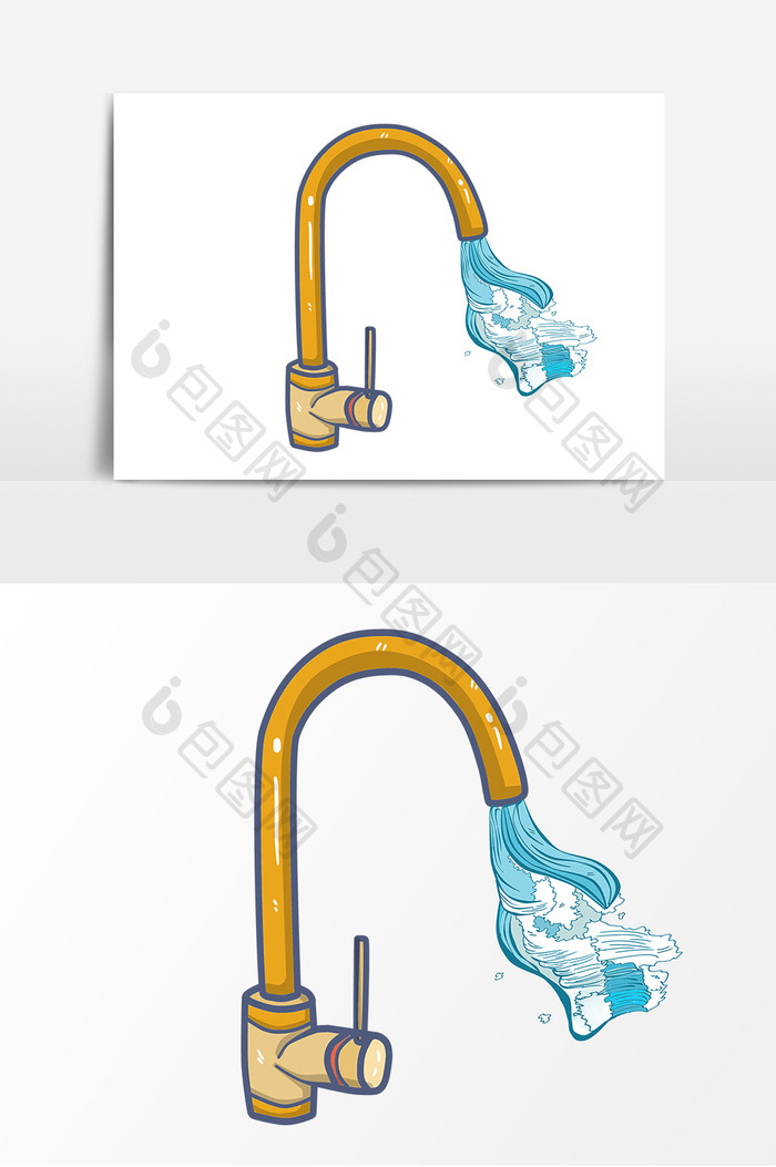 生活物品自来水水龙头卡通