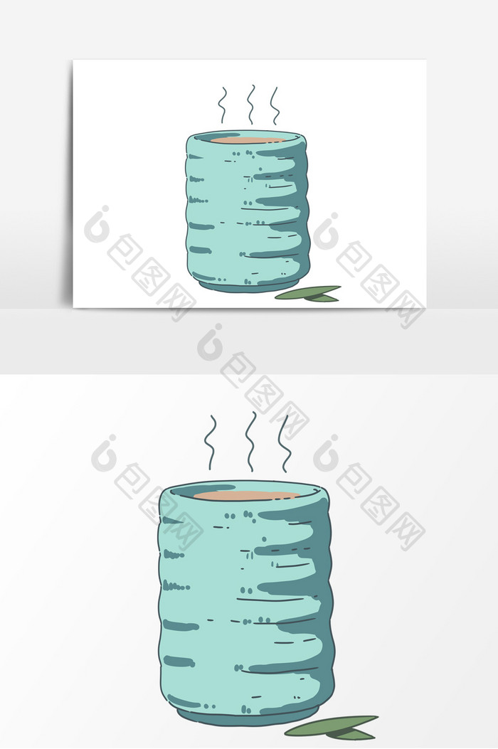 可爱造型茶杯卡通元素