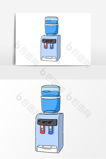 手绘饮水机卡通元素图片