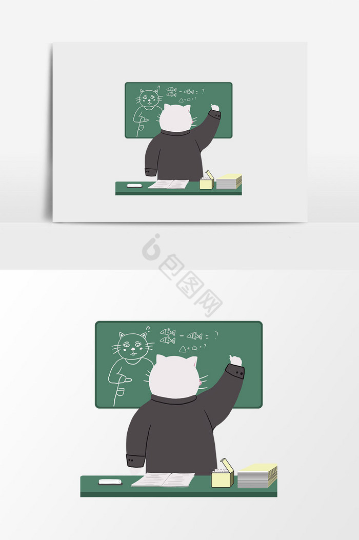 熊猫老师插画图片