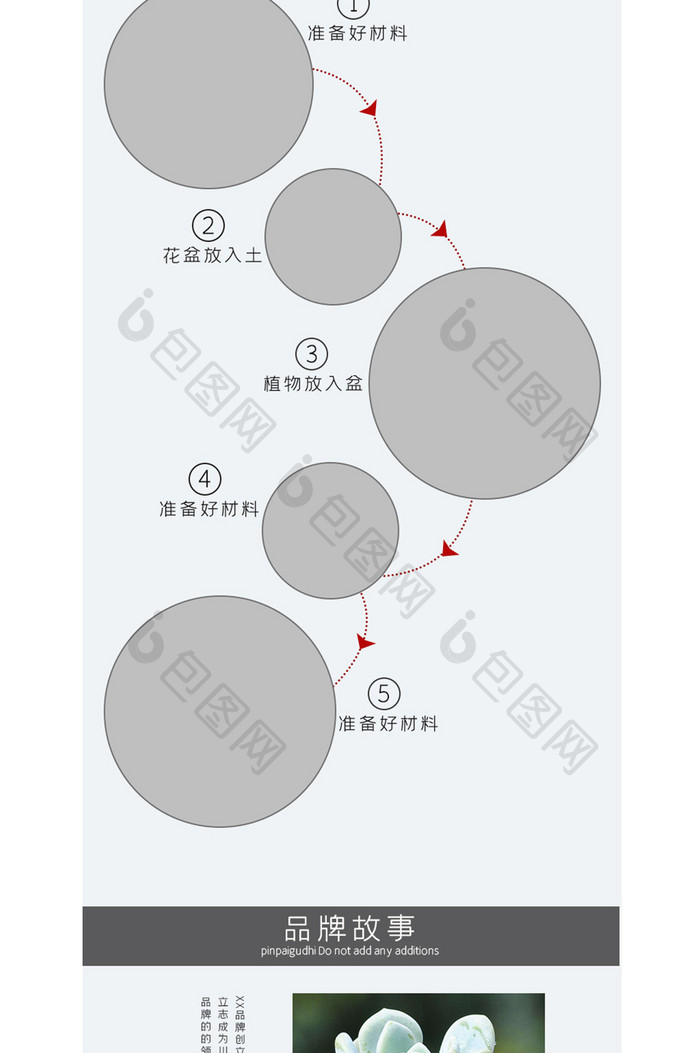 简约清晰风格多肉植物详情页模板