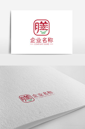 简约明亮拟人化膳字LOGO