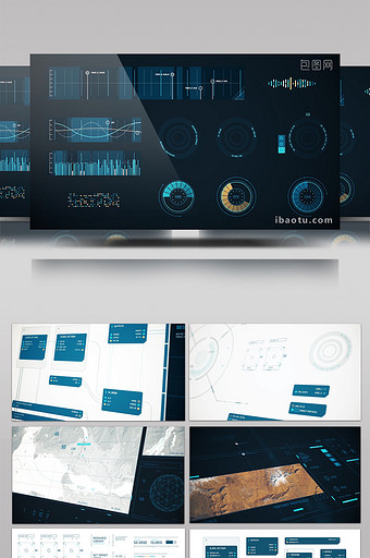 多种简洁UI界面科技感HUD元素视频素材图片
