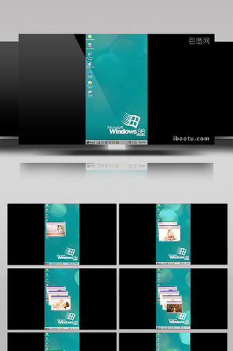 复古Windows桌面相册写真AE模版图片