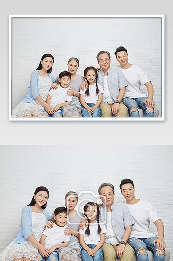 家庭日温馨合影祖孙三代图片下载