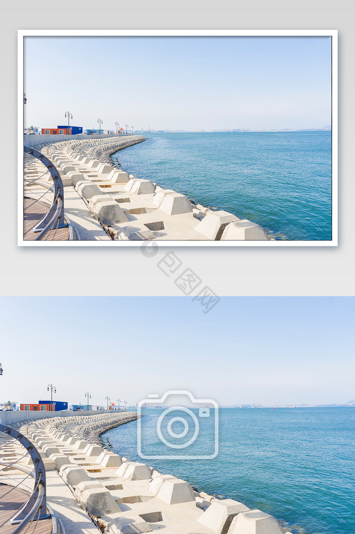 大连的渤海湾景色摄影图片