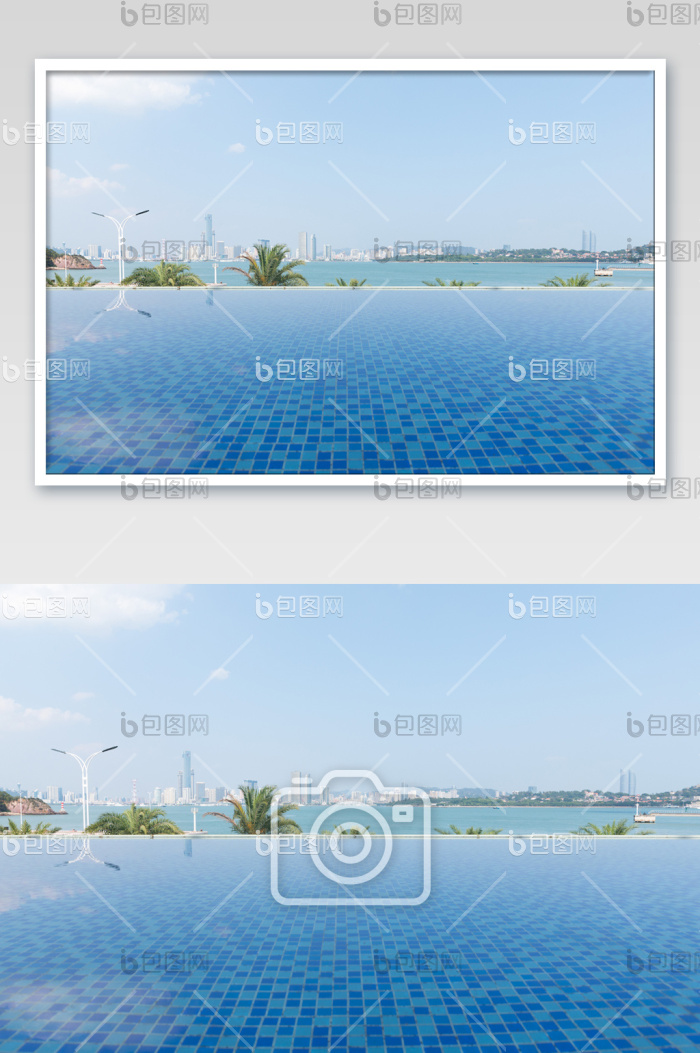 海边无边泳池摄影图片图片-包图网