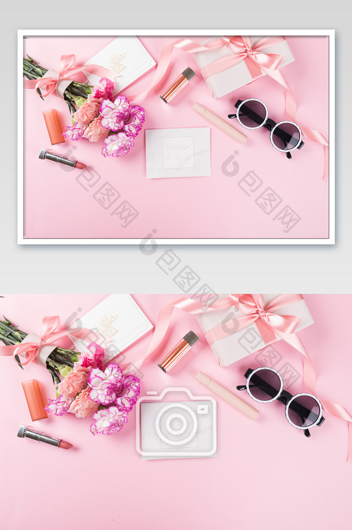 粉色鲜花节日静物摄影图片