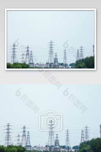 工业发展高压电塔环境摄影图图片