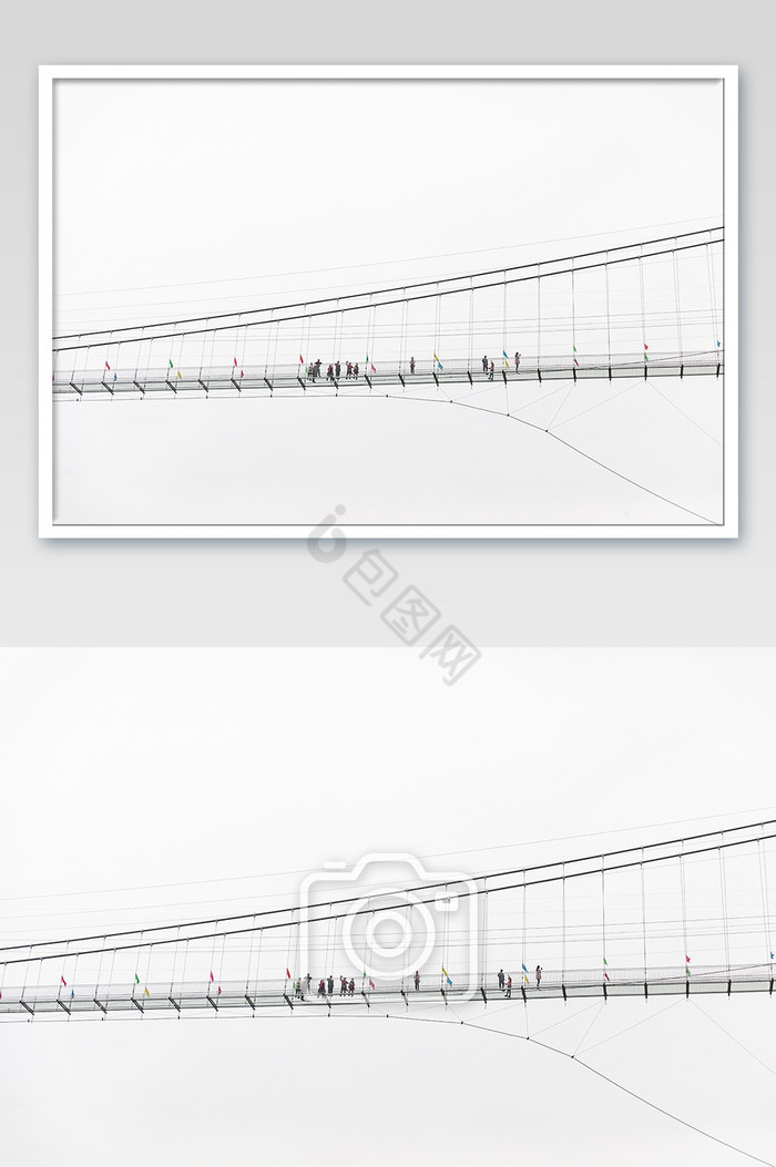 空中的玻璃桥摄影图片