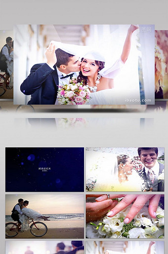 浪漫婚礼婚纱照时尚幻灯片视频相册AE模板图片