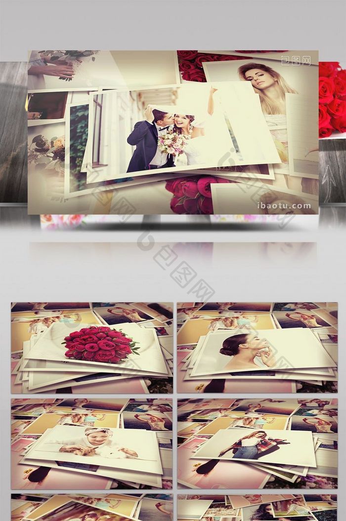 温馨浪漫七夕家庭相片展示效果AE模板