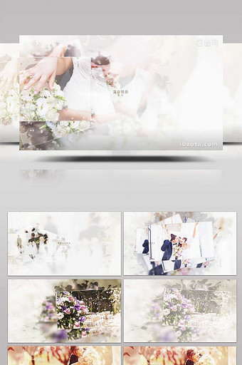 水墨印迹视差动画婚礼照片写真相册AE模板图片