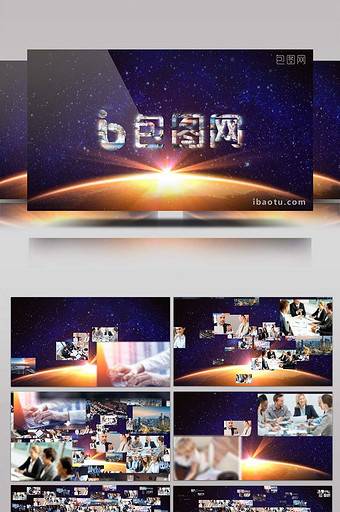 星空图片汇聚logo演绎AE模板1图片