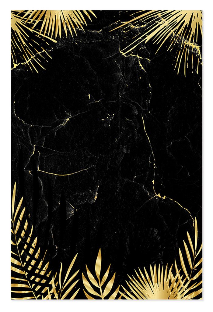 金色棕榈叶大理石纹理背景