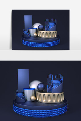 C4D简约创意电商促销展示台元素