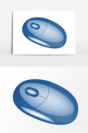 卡通蓝色鼠标矢量元素