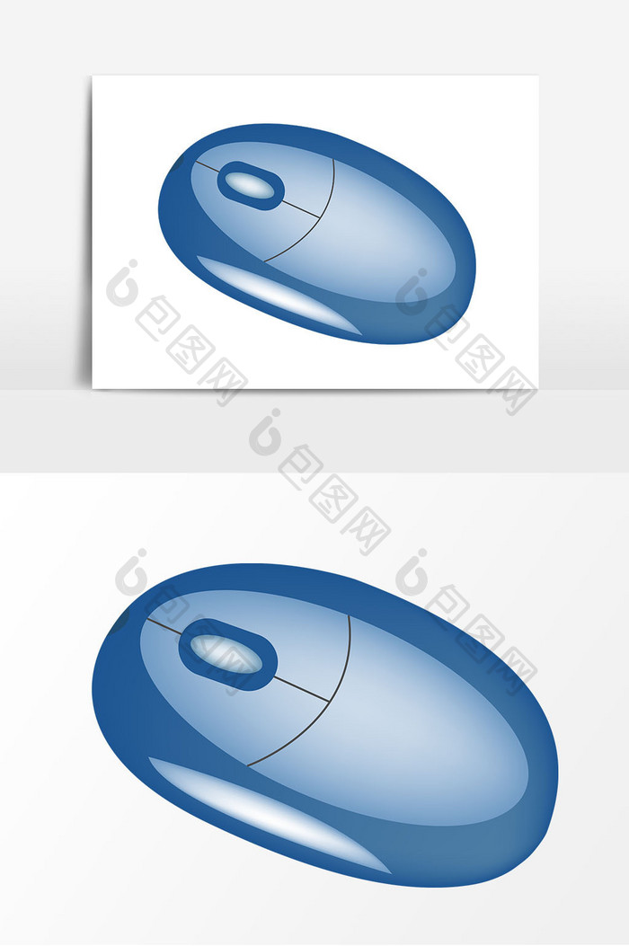 卡通蓝色鼠标矢量元素