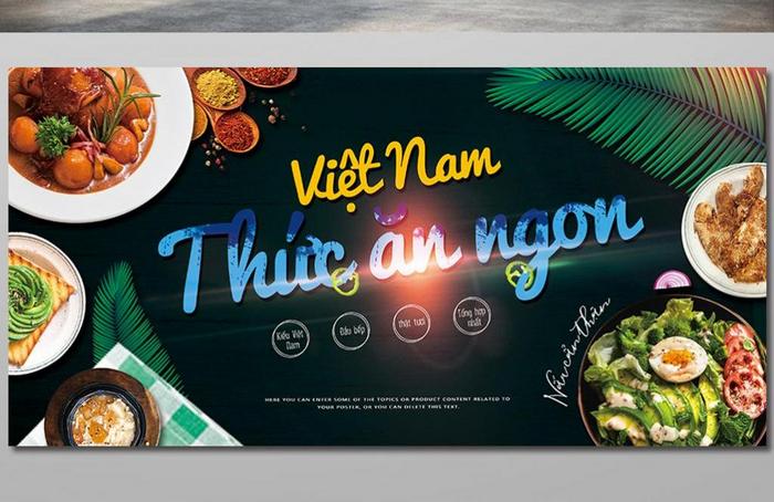 越南黑人美食主题宣传板