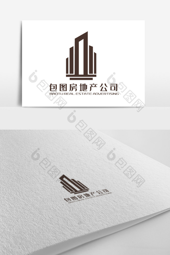 黑色简洁大气房地产logo设计