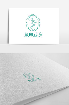 大气简洁花店logo设计