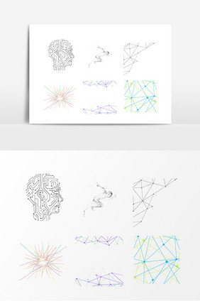 商务几何科技结构大脑图案素材