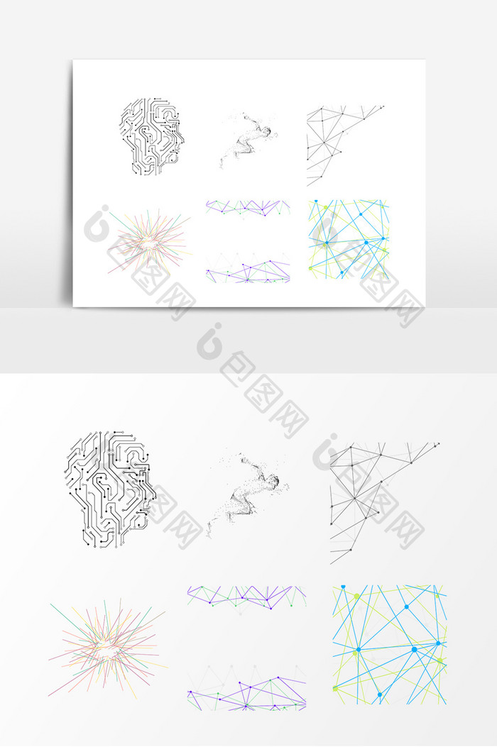 商务几何科技结构大脑图案素材