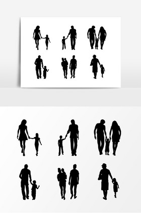 人物大人小孩剪影