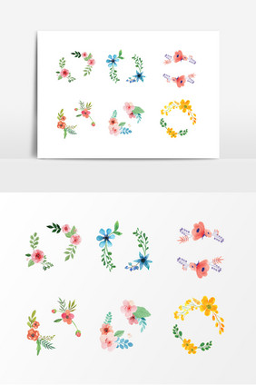 彩色植物花朵装饰边框