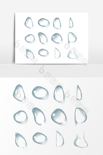 透明水滴设计素材图片