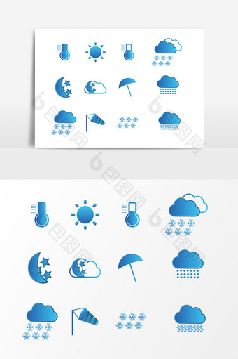 蓝色云朵图案设计素材图片