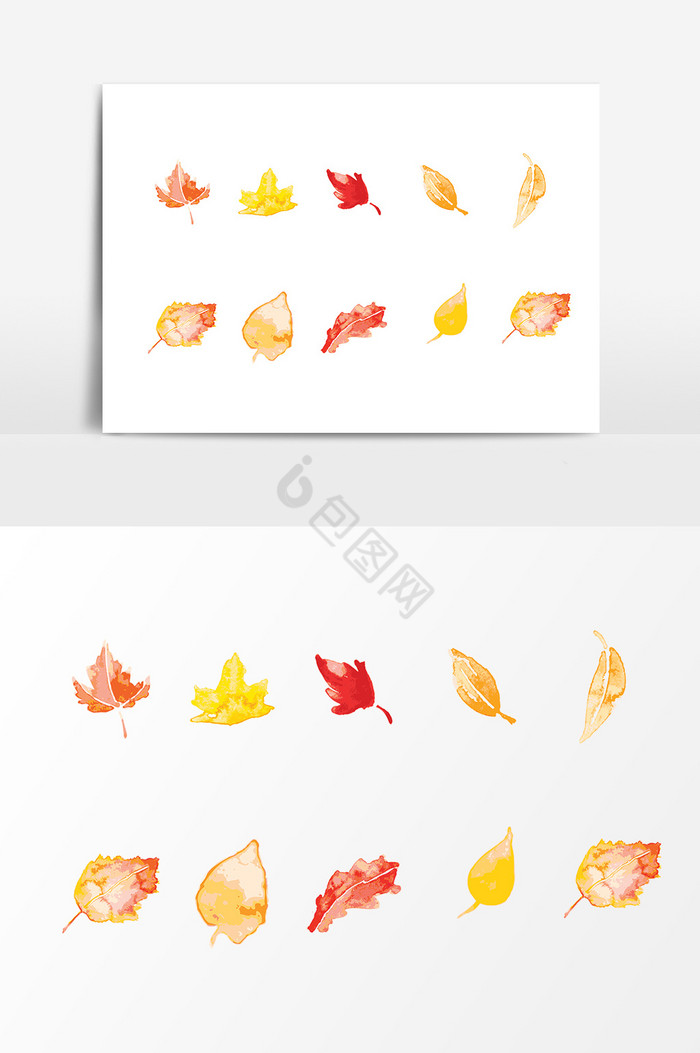 秋季金黄树叶图片