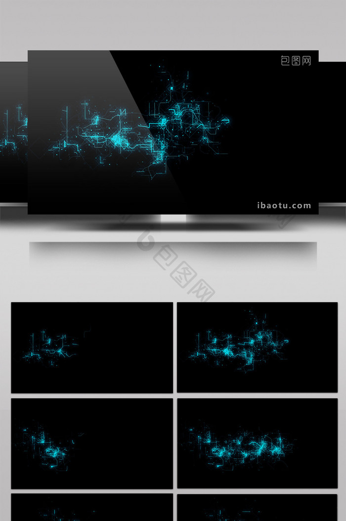 4款科技粒子线条动画特效元素素材视频