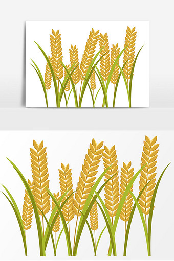 卡通小麦矢量元素图片下载