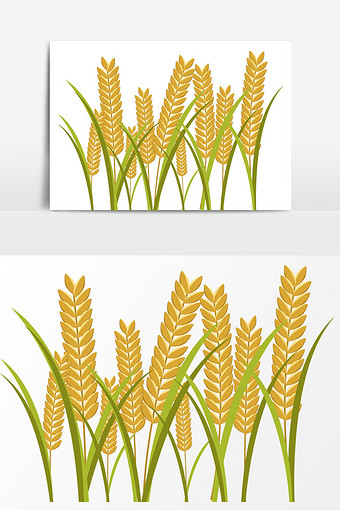 卡通小麥矢量元素圖片下載