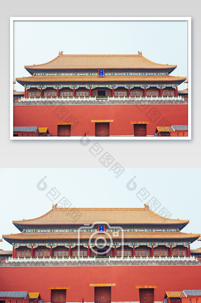 夏季北京故宫壮观正门高清摄影图