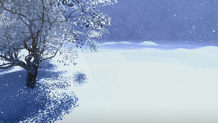 炫酷冬季下雪美景企业宣传背景视频素材