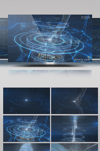 手指按钮点击科技感logo动画ae模板图片下载