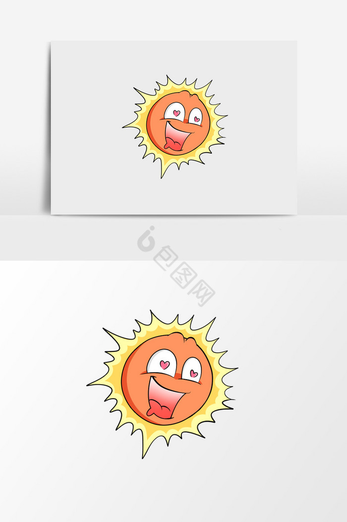 夏天爱笑的太阳插画图片