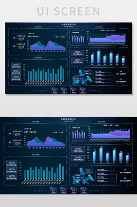 深色可视化数据后台网页设计