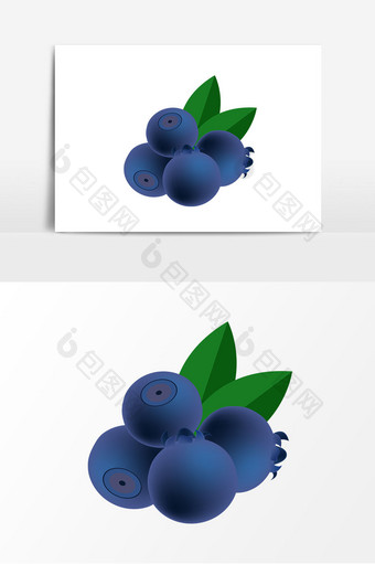 蓝色蓝莓矢量元素图片