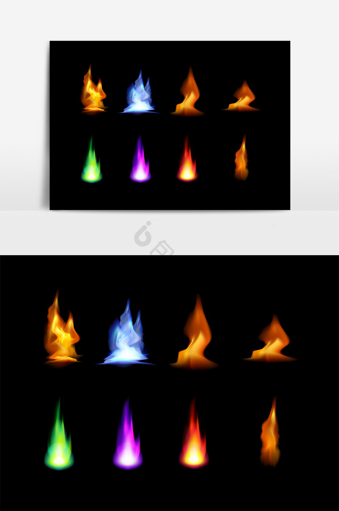 彩色火焰光效效果图片