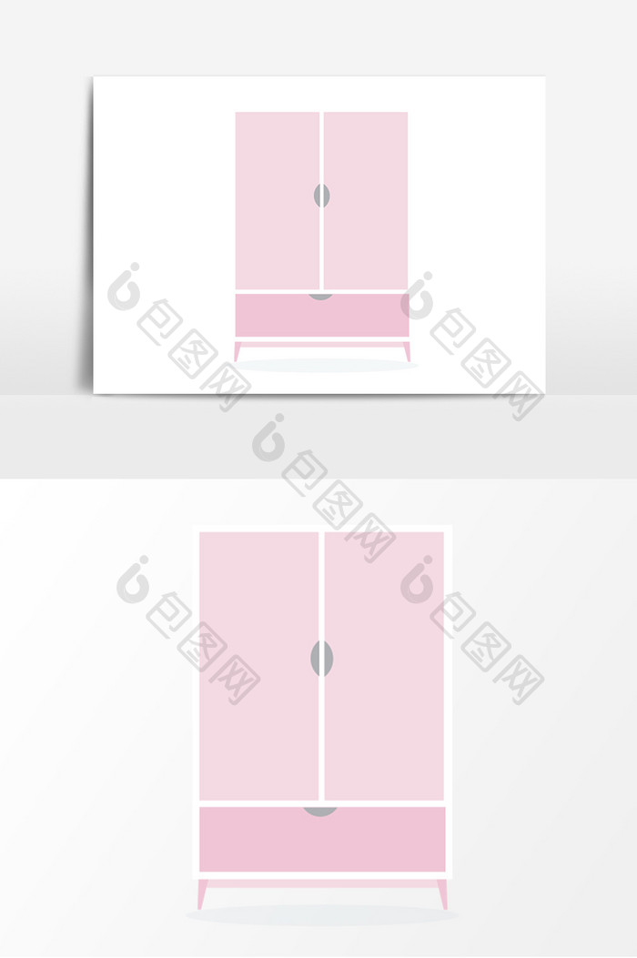 粉色卡通家具衣柜元素