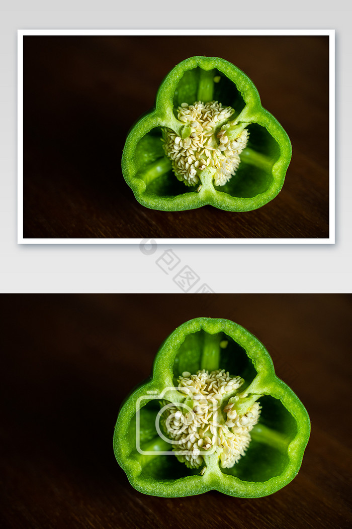 青椒剖面花瓣形状摄影图图片图片