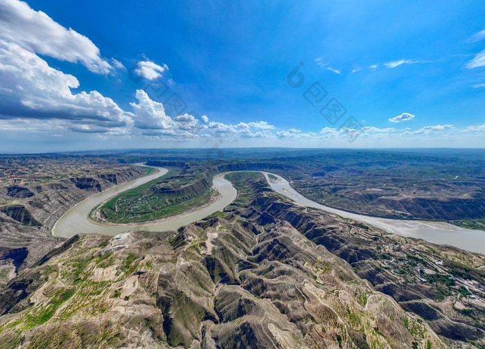 山西永和县黄河乾坤湾耶稣光峡谷高山