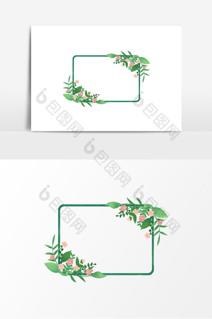 风植物花卉免抠边框图片图片